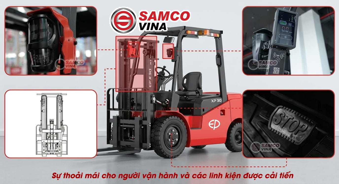 Sự thoải mái cho người vận hành và các linh kiện cải tiến