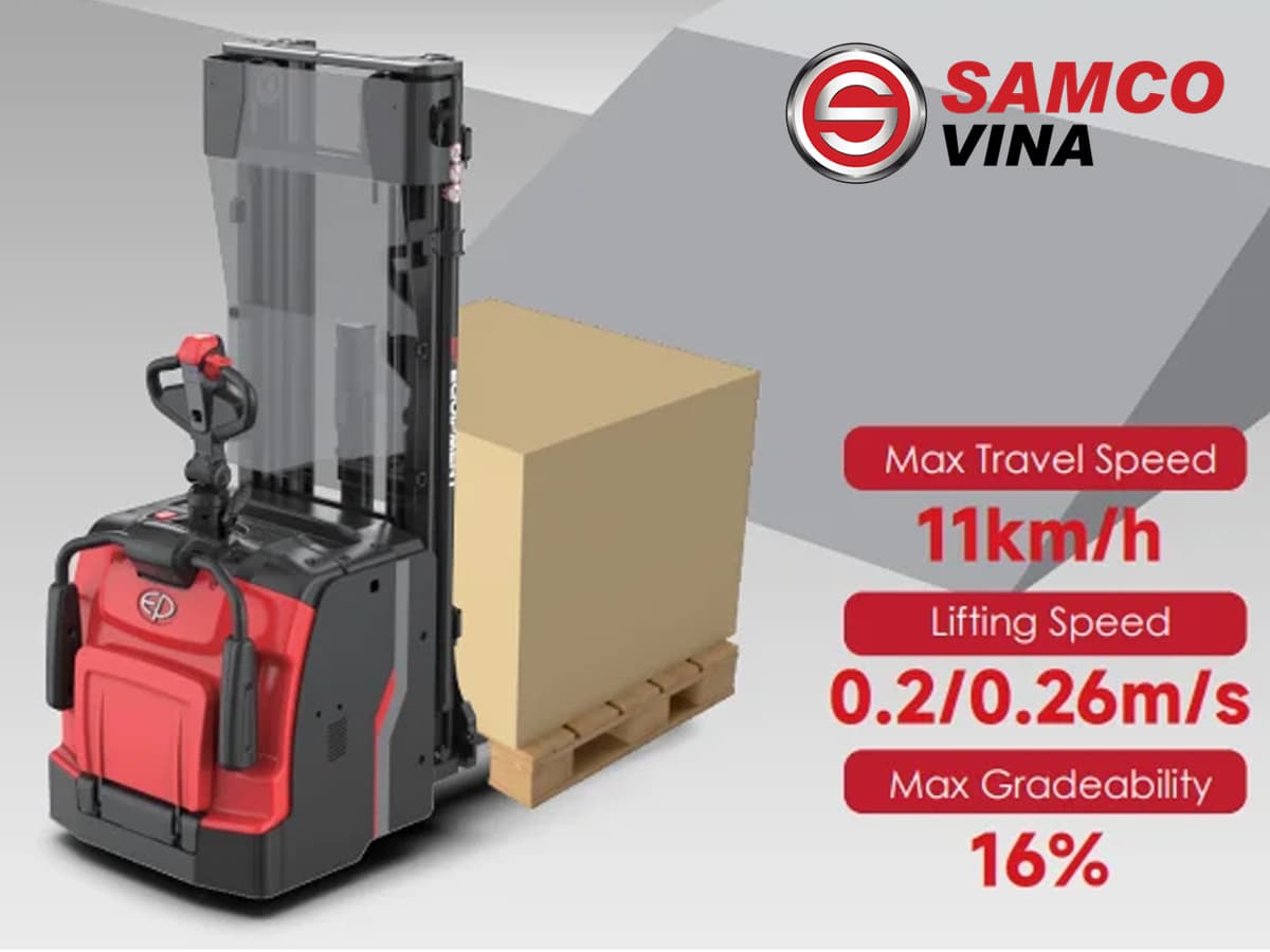 Xe nâng tay điện cao MAX EP RSL16i PRO Tính năng nâng tầng phụ (Initial Lift) tối ưu hiệu suất làm việc