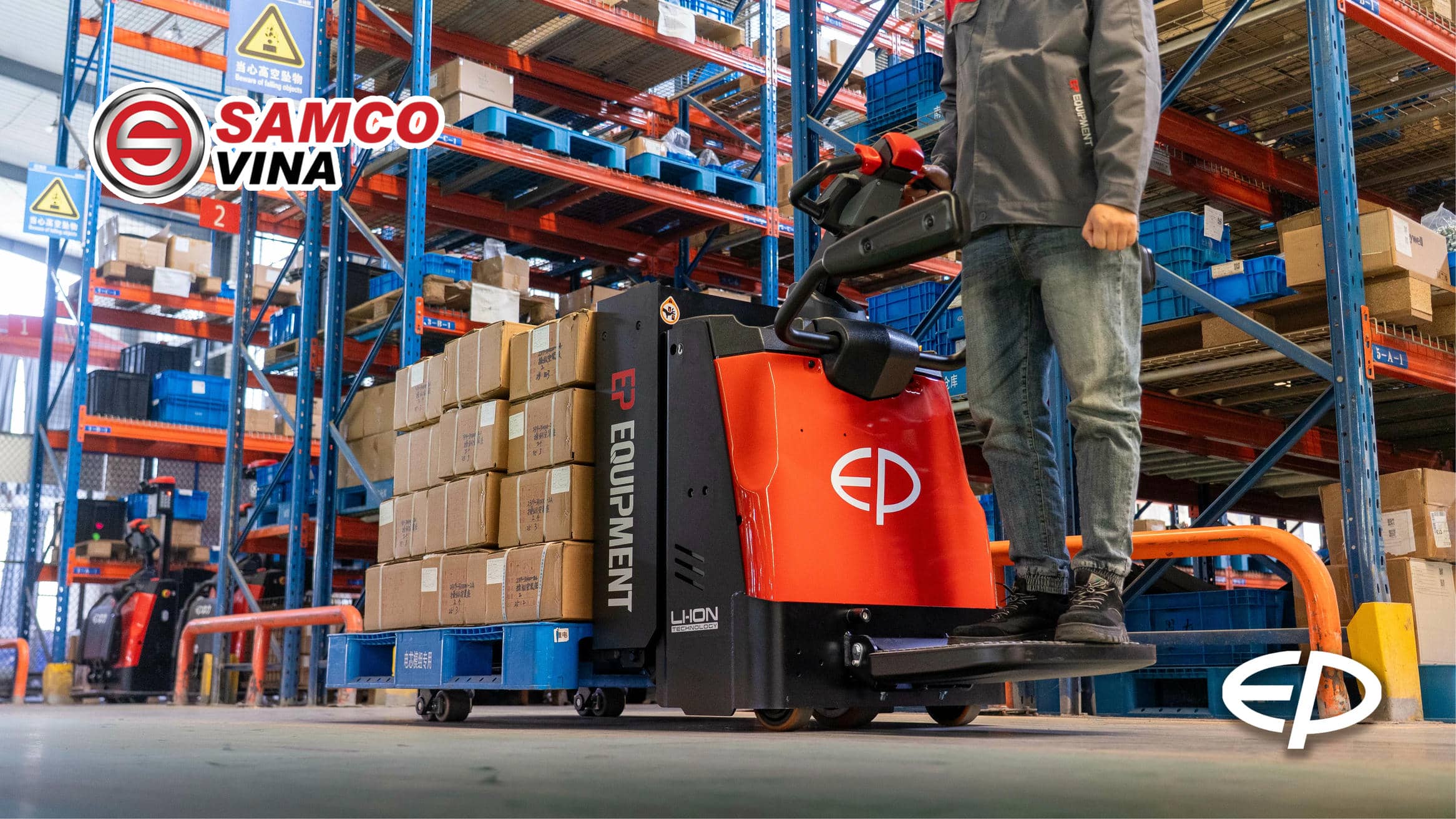 Xe nâng tay điện EP RPL201H 2.0 tấn pin Lithium chính hãng Samco Vina