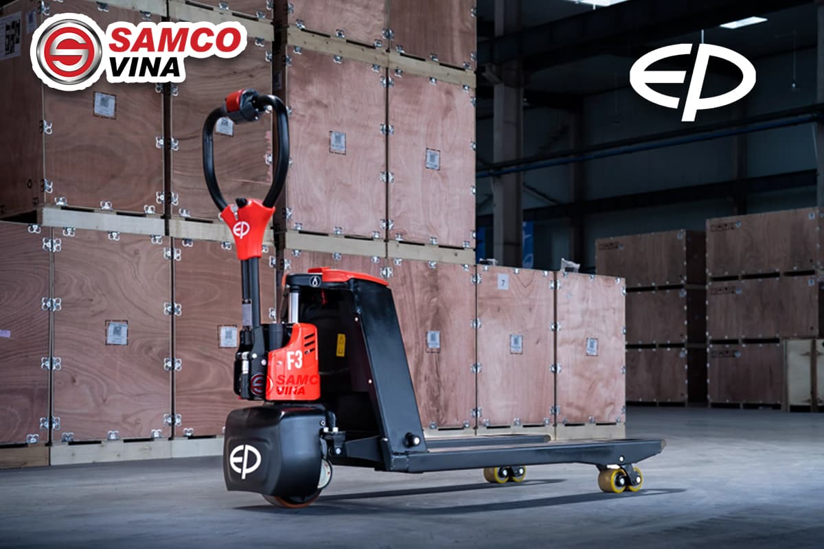 Xe nâng tay điện MINI EP F3 1.5 tấn chạy pin Lithium tại kho Samco Vina
